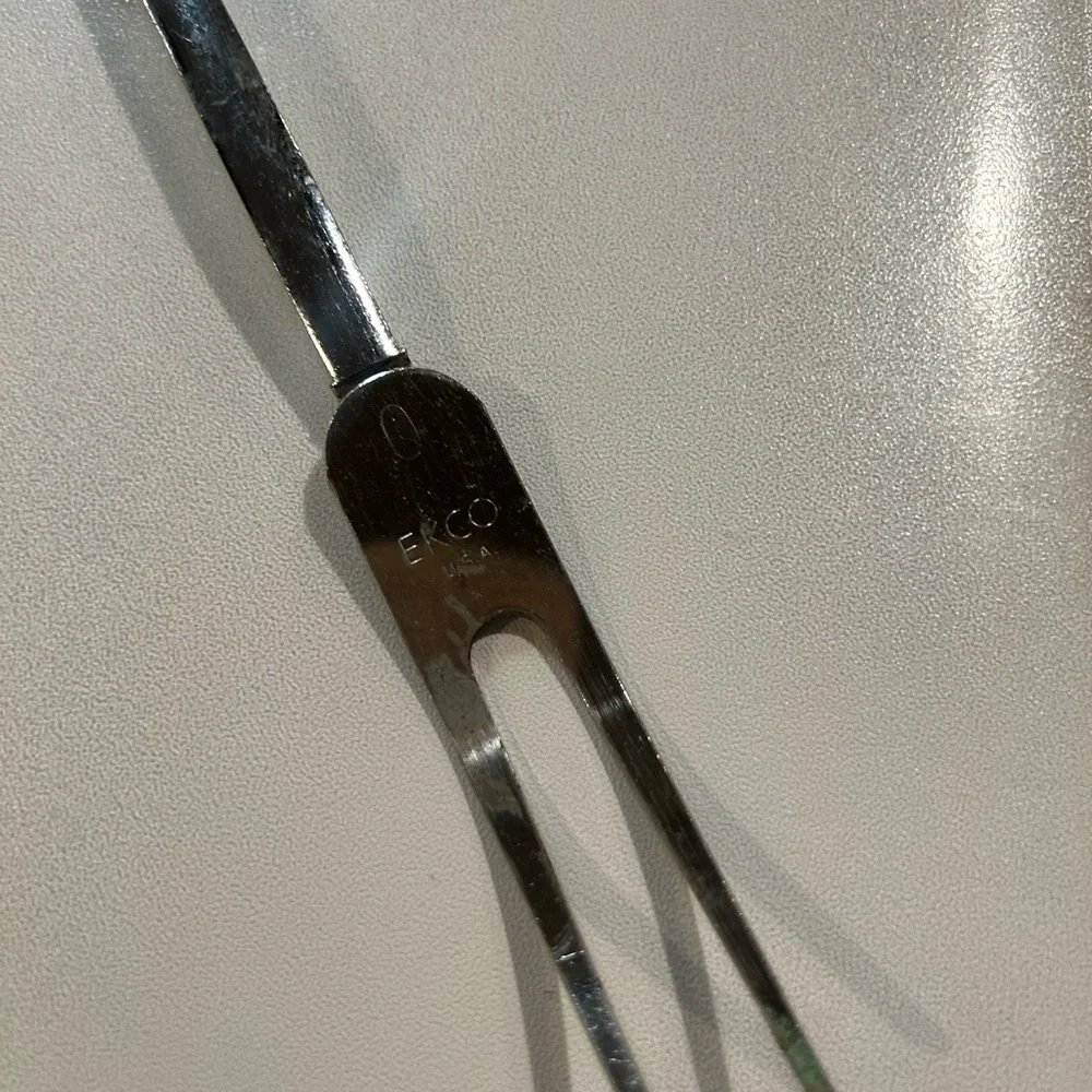 Vintage EKCO USA Chromium Plated Meat Fork